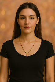 Radiant Ruby Floral Necklace